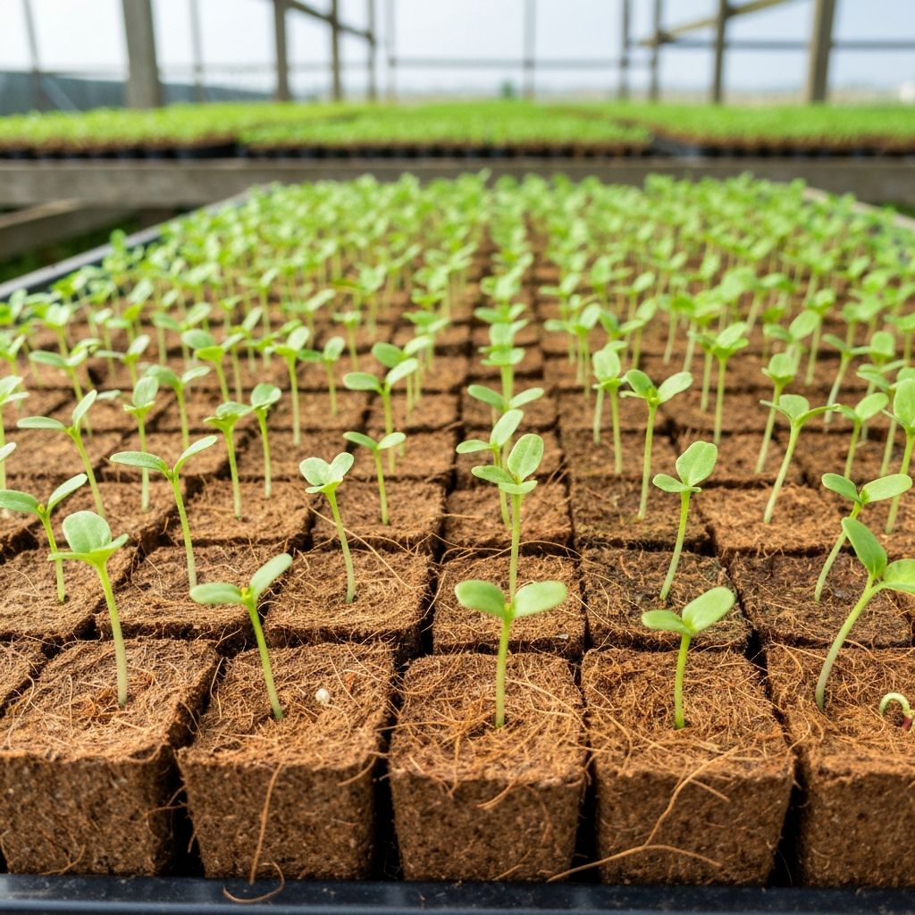 Cocopeat in Seedling Trays